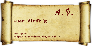 Auer Virág névjegykártya